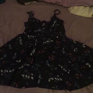 Navy blue floral dress